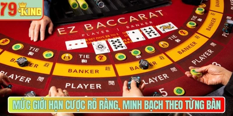 Mức giới hạn cược rõ ràng, minh bạch theo từng bàn